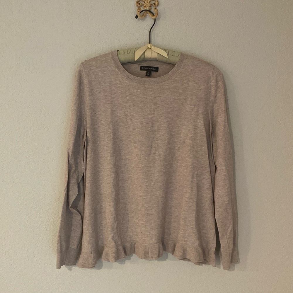 Banana Republic ruffle back crewneck sweater